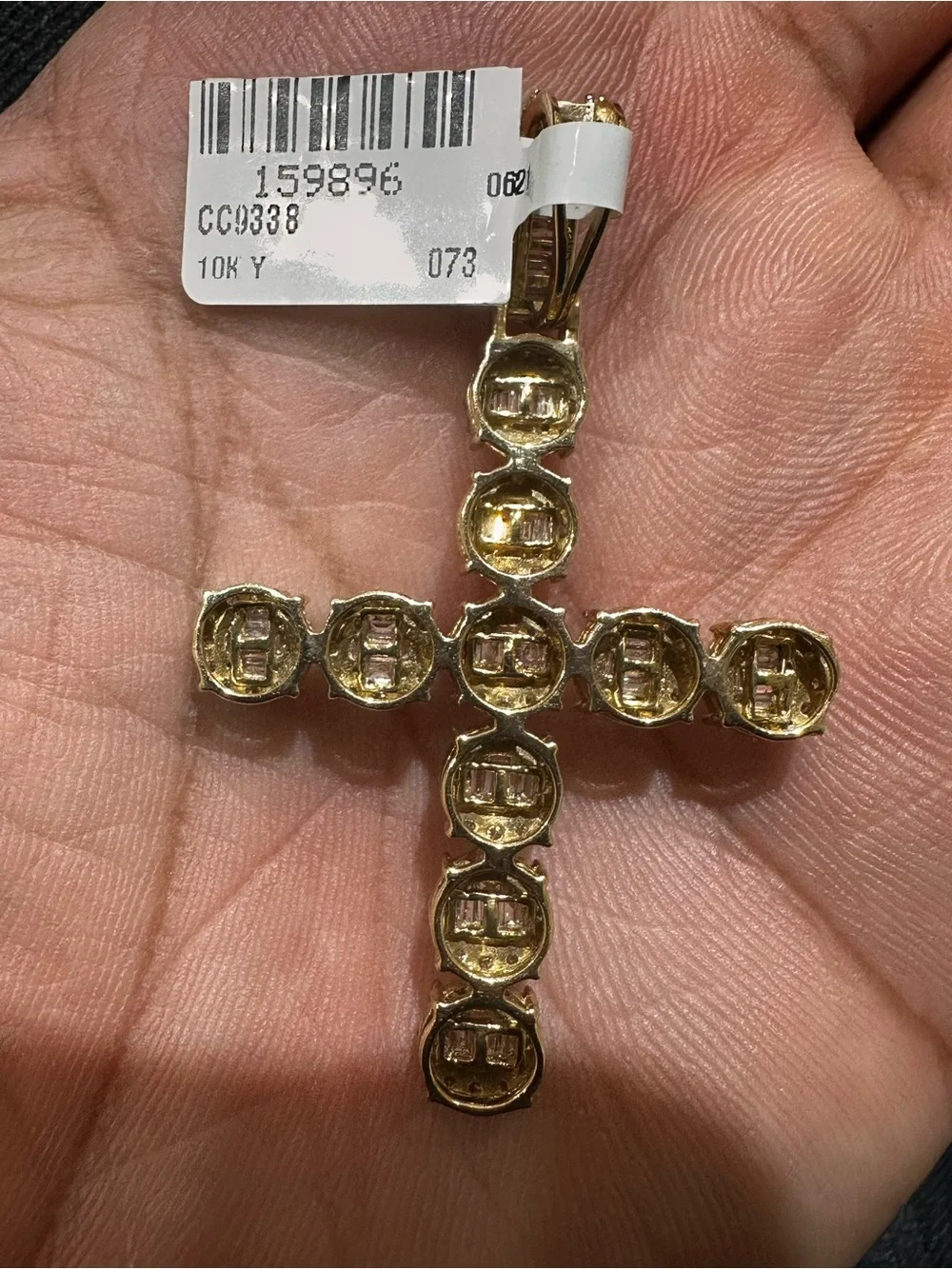 10KT Yellow Gold Natural Diamond Cross Pendant - Yellow Gold